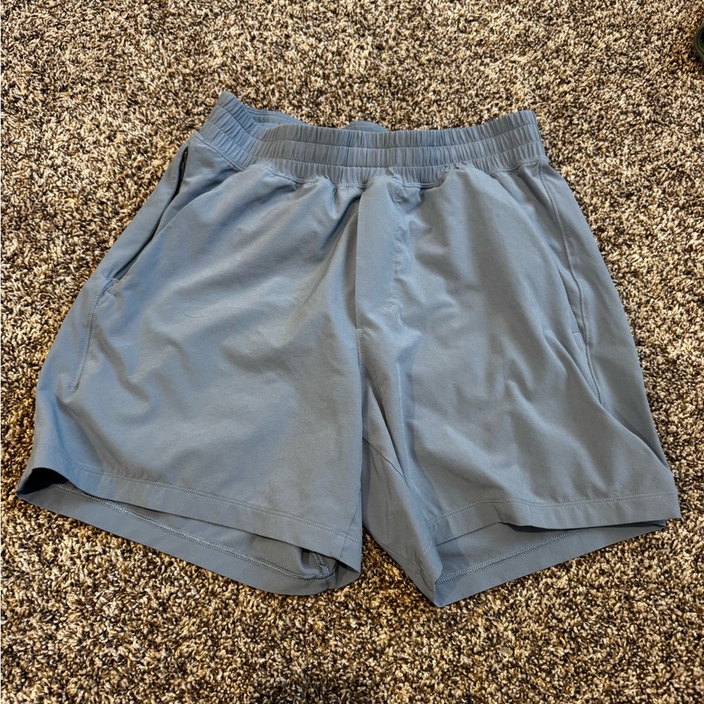 Lululemon Blue Pace Breaker Linerless Short 5”